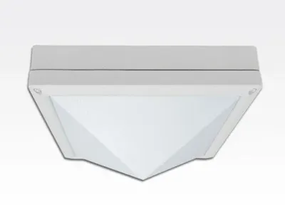 13W LED Wand/Deckenleuchte weiß quadr. pyramide Tageslicht Weiß / 6000-6500K 560lm 230VAC IP54 120Grad -Ausstellungsstück mit kleinen Schönheitsfehler