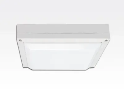 13W LED Wand/Deckenleuchte weiß quadratisch Tageslicht Weiß / 6000-6500K 560lm 230VAC IP54 120Grad -Ausstellungsstück mit kleinen Schönheitsfehler
