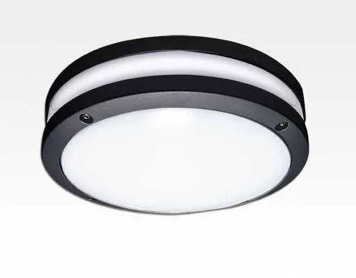 10W LED Wand/Deckenleuchte grau rund Warm Weiß / 2700-3200K 450lm 230VAC IP54 120Grad