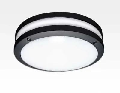 10W LED Wand/Deckenleuchte grau rund Warm Weiß / 2700-3200K 450lm 230VAC IP54 120Grad