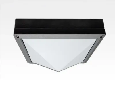 10W LED Wand/Deckenleuchte grau quadr. pyr. Warm Weiß / 2700-3200K 450lm 230VAC IP54 120Grad
