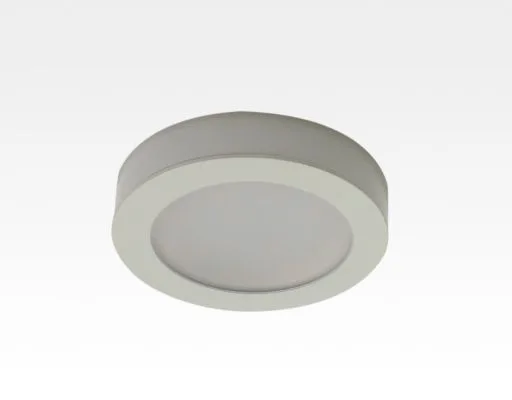 2,5W LED Möbelleuchte weiß 140lm Warm Weiß 120Grad / 12VDC Aufbau D70 / Einbau LM66 -Ausstellungsstück mit kleinen Schönheitsfehler